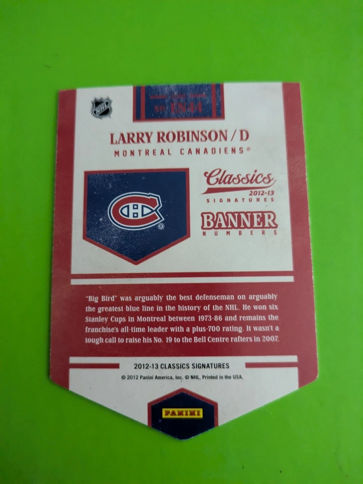Larry Robinson 2012-13 Panini Classics Signatures Banner Numbers #EN44 Montreal - Image 2 of 2