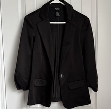 Black Button Blazer Collared