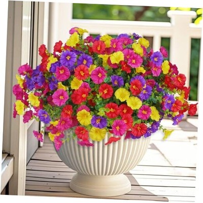  24 Bundles Artificial Flowers for Outdoors Decoration Fake Silk Morning Glory 