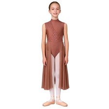 Kids Girls Dancewear Performance Leotard Dance Dresses Ballet Mock Neck Costume