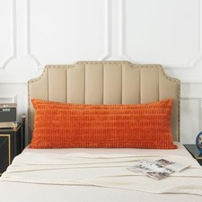Pack of 1 Corduroy Soft Soild Decorative Square Body Pillow Body Size Orange