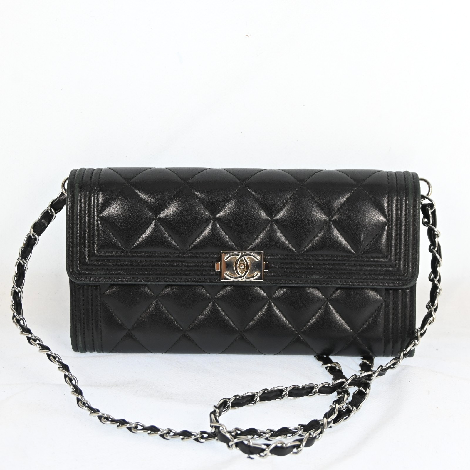 AUTH CHANEL Boy Wallet Coco Mark purse Black Spain P894RT802 thumbnail 2