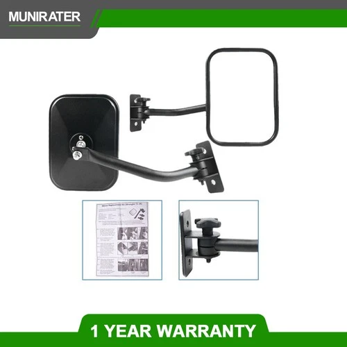 For Jeep Wrangler TJ JK 97-18 Rearview Mirror Door Off Mirrors Black 2PCS RH LH