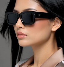 Women Sunglasses Square Thick Frame Fashion Luxury Style Outdoor Shades Elegant