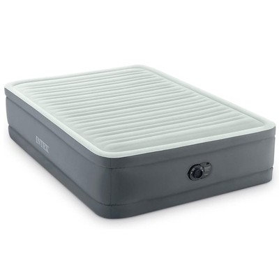 Intex PremAire I Elevated Airbed - Full - Gray, 18'' Inflatable Mattress