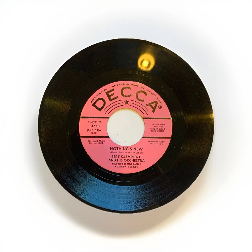 RARE 1950s Bert Kaempfert Three O’Clock Morning Vinyl 45 Decca Promo - Bild 3 von 4