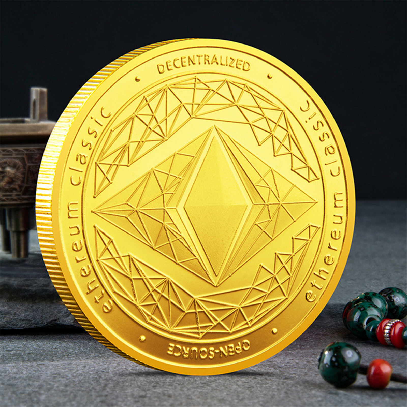 ETH Ethereum Classic Collectible Coin Gold Plated Physical ...