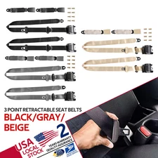 Retractable 3 Point Safety Seat Belt Straps Car Vehicle Adjustable Belt Kit US