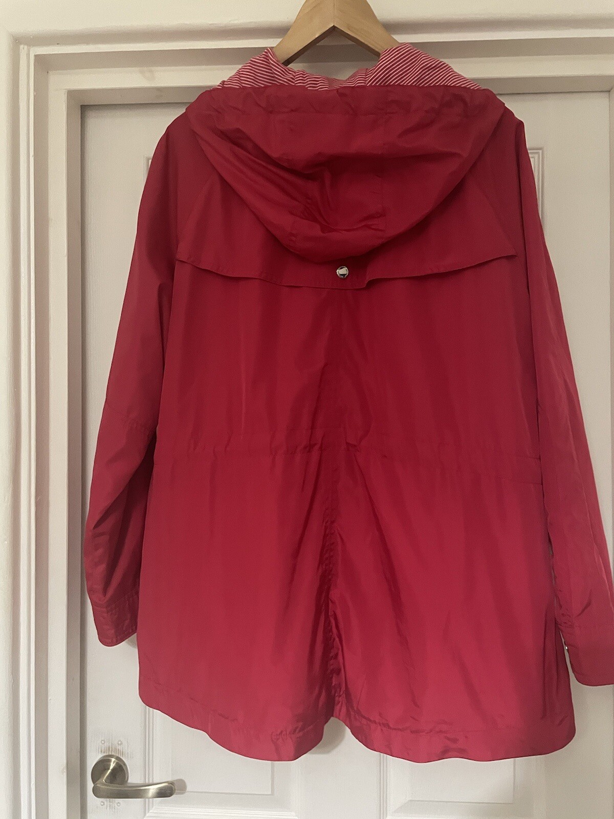 M&S ‘ Per Una ‘ Red Raincoat Jacket With Hood Zips & Toggles Size 20 eBay
