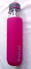 Zulu Plastic Water Bottle Athletic Silicone Sleeve Pink 35oz H 11.5" D 2.75"