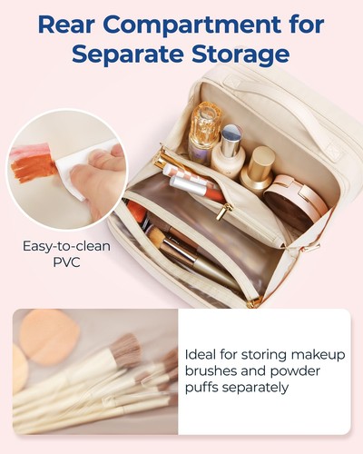 BAGSMART Travel Makeup Bag Large Capacity Cosmetic Bag, Wide-open Portable Ma... - Bild 4 von 7