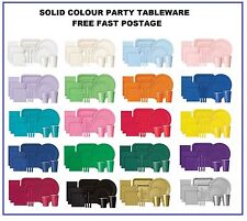 CHRISTMAS Plain Disposable Solid Colours Party TABLEWARE For Catering Events