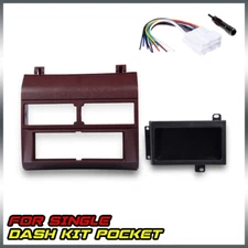 Fit For 1988-94 Chevy GMC Trucks Radio Single Din Dash Kit Pocket Bezel Red