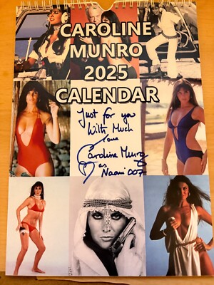 Caroline Munro Kalender 2025 von ihr signiert auf jeder Seite!