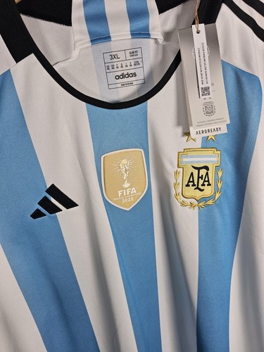 Adidas Argentina World Cup Winners Shirt Men's 3XL 2022 Champions NEW - Picture 2 of 13