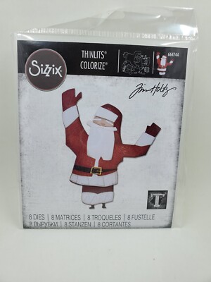 TH3 Sizzix Tim Holtz Thinlits Dies  Papercut Christmas #1 Colorize Santa New