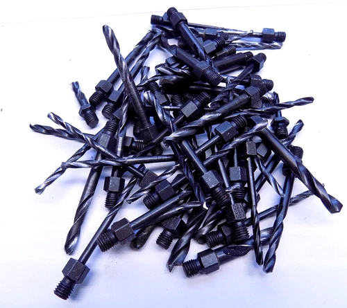 50 Assorted 1/4-28 Threaded Drill Bits Aircraft Tool Made in the USA