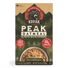 Peak Protein-Packed Maple Brown Sugar Instant Oatmeal Packets, 2.65 oz (4 Count)