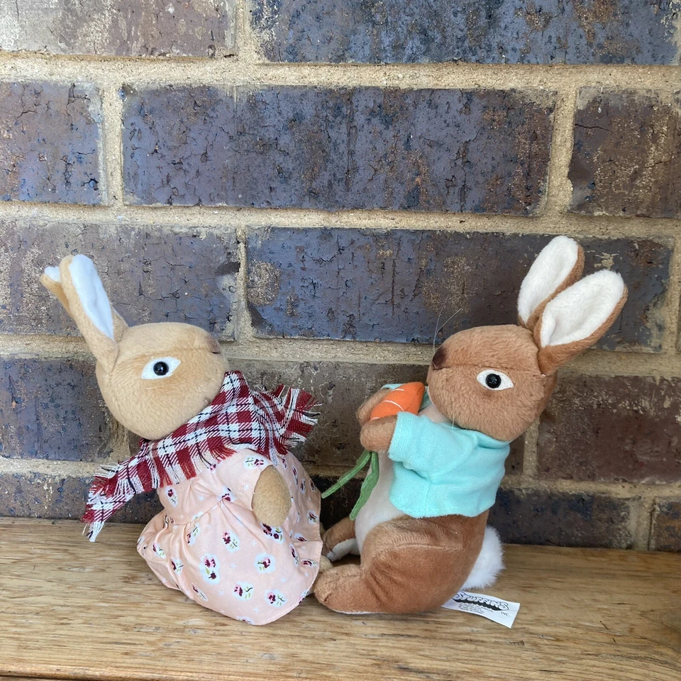 2 conejitos de peluche Peter Cottontail’s Fairy Tail Friends Peter And Mrs. Cottontail Foto 4 de 4