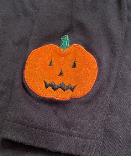 Halloween Long Sleeve Shirt Top Black With Pumpkins Medium - Picture 6 of 7