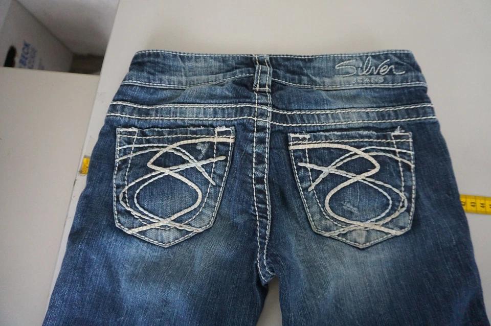 SILVER Frances Jeans bootcut stretch Hose 24/31 W24 L31 destroyed used blau NEU. - Bild 2 von 4