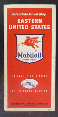 1946 Eastern United States road map Socony Vacuum oil  gas Mobil
