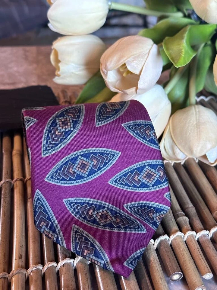 Corbata sofisticada estampada clásica Nordstrom púrpura liso 100 % seda para hombre Foto 3 de 3