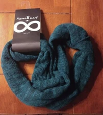 New D&Y Figure 8 Multi Loop Scarf Blue Green Acrylic Knit