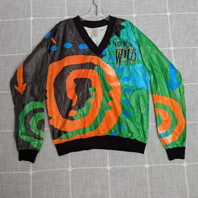 Veste Cycliste Vintage Tyvek – Homme Taille L – Verte/orange – Légère – USA