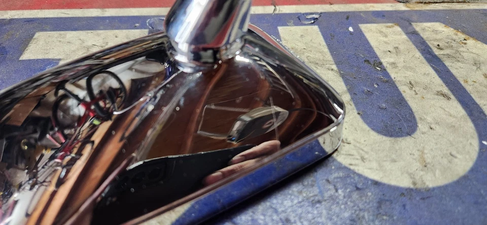 Espejo cromado puerta izquierda Datsun 71-79 1200 610 710 b210 620 OEM 4" Foto 2 de 4