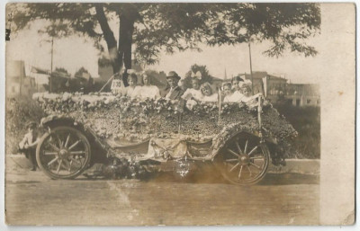 Portland, OR Oregon 1911 RPPC Postcard, Parade Float Automobile