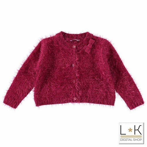 Cardigan in Misto Lana con Pelliccia Bordeaux Bambina Sarabanda T252 | eBay