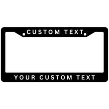 Custom Black License Plate Frame For Tag