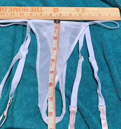 Transparent Designer Collection Thong Pin Up Sheer Lingerie Bridal Negligée M - Picture 10 of 11