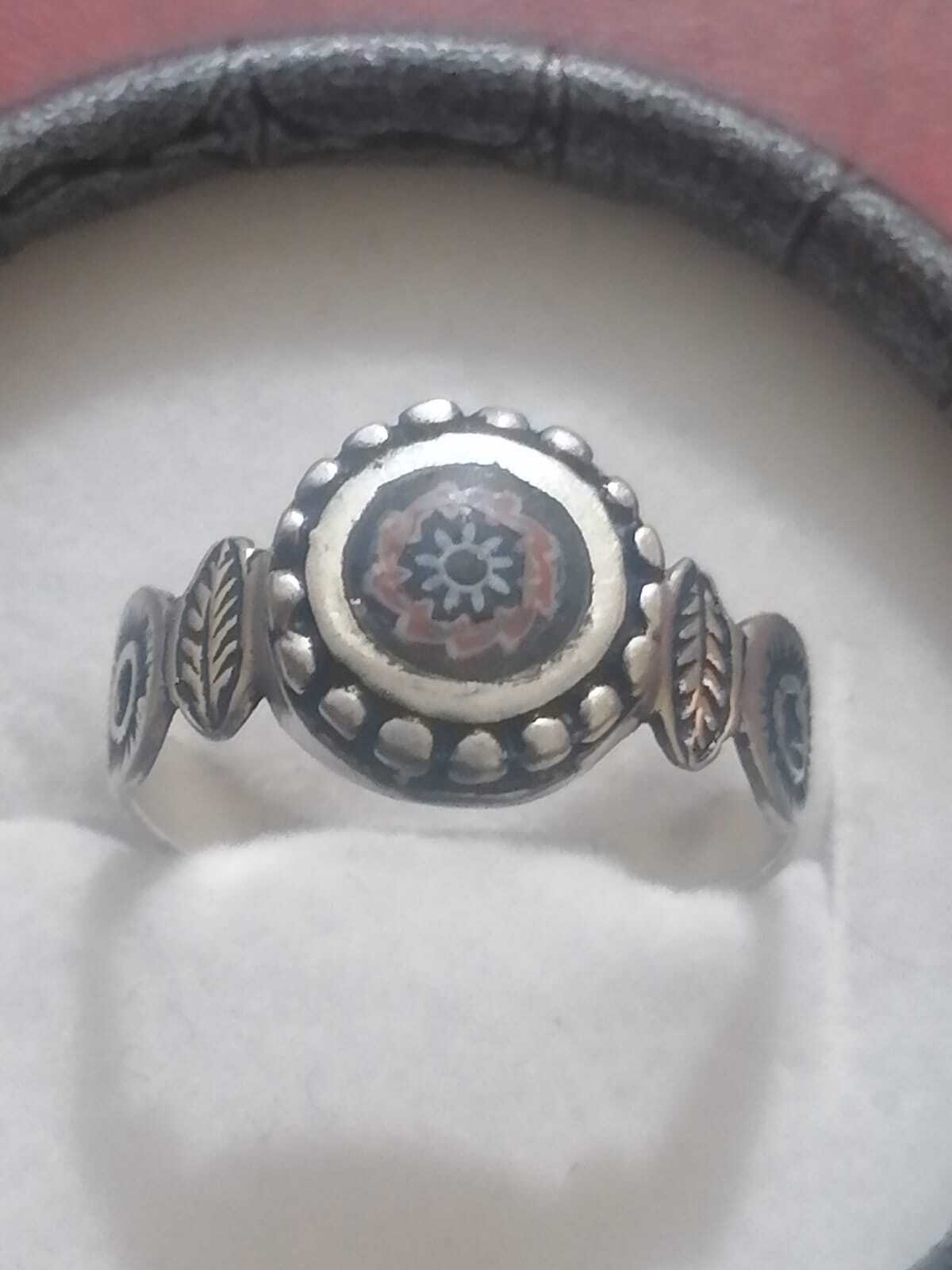Vtg Moroccan Solid Silver Ring Enameled Multi Lay… - image 6