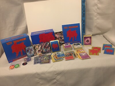 Pokemon Sword And Shield Lot Of 194 Cards & Blue ETB Box Rares Holos Estate Find