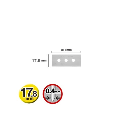 Single Edge Utility Blade, 17.8mm W, PK10 - Picture 2 of 2