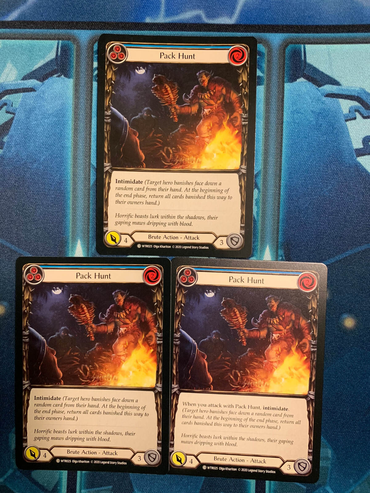 3 Card Blue Playset Pack Hunt Welcome to Rathe Flesh and Blood FAB TCG ...