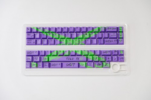 PBT EVA X Green Black Theme Keyboard Keycaps Cherry Profile Set For MX - Picture 14 of 15