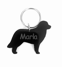 Leonberger Dog Personalised Keyring Keychain Bag Charm Gift  Black & Gift Bag 