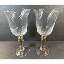 2 Mikasa Imperial Gold Wine Glasses 7 5/8