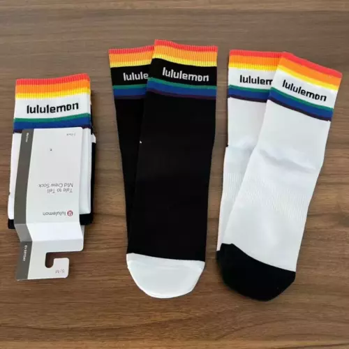 2 Pair Lululemon Athletic Socks TALE TO TELL MID CREW SOCK Size - Picture 4 of 19