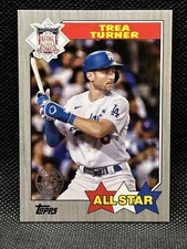 2022 Topps Series 2 87AS-40 Trea Turner 1987 All Star Black Parallel Sp #'d /299