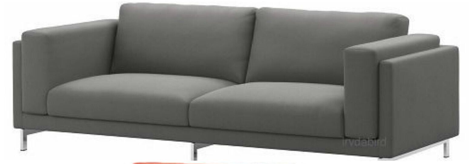 NEW IKEA NOCKEBY Sofa Cover 99 1/4" RISANE GRAY Grey Slipcover Linen
