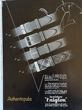 PUBLICITE L'AIGLON CEINTURE CUIR 4 JOLIES BOUCLES TENNIS DE 1938 FRENCH AD