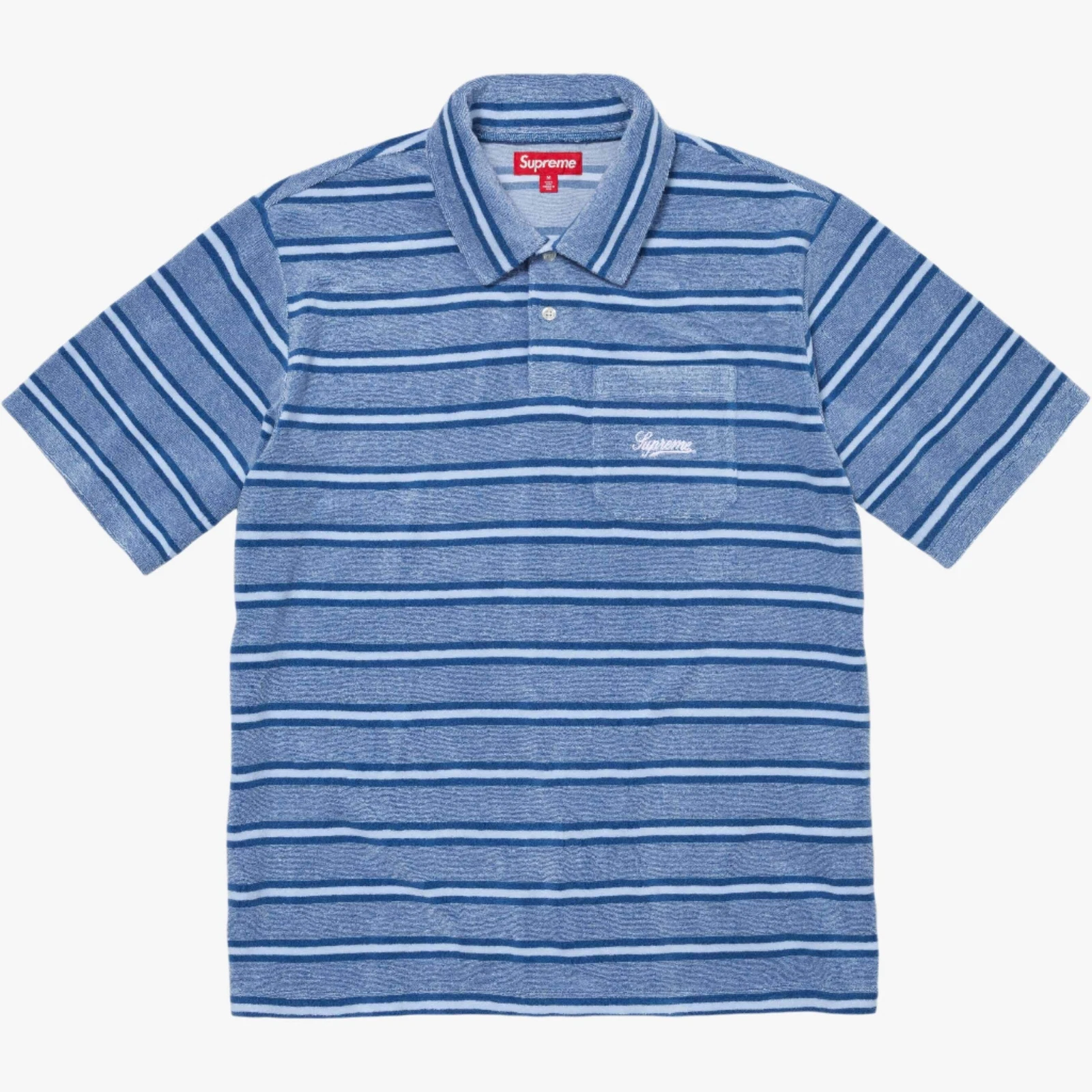 Polo Supreme Stripe Terry S/S bleu royal (SS24)