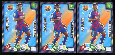 Group of THREE 2019-20 Panini Adrenalyn La Liga Meteorito Ansu Fati #403 RC