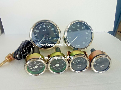 Kit Compteurs Smiths Réplique 52mm - Température, Huile, Ampèremètre, Vitesse, RPM - Neuf