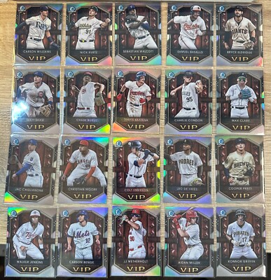 2025 BOWMAN BASEBALL VERY IMPORTANT PROSPECTS VIP COMPLETE INSERT SET-20 CARDS!