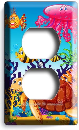 COLORFUL MARINE ANIMALS SEA LIFE LIGHT SWITCH OUTLET WALL PLATE OCEAN ROOM DECOR - Picture 5 of 34